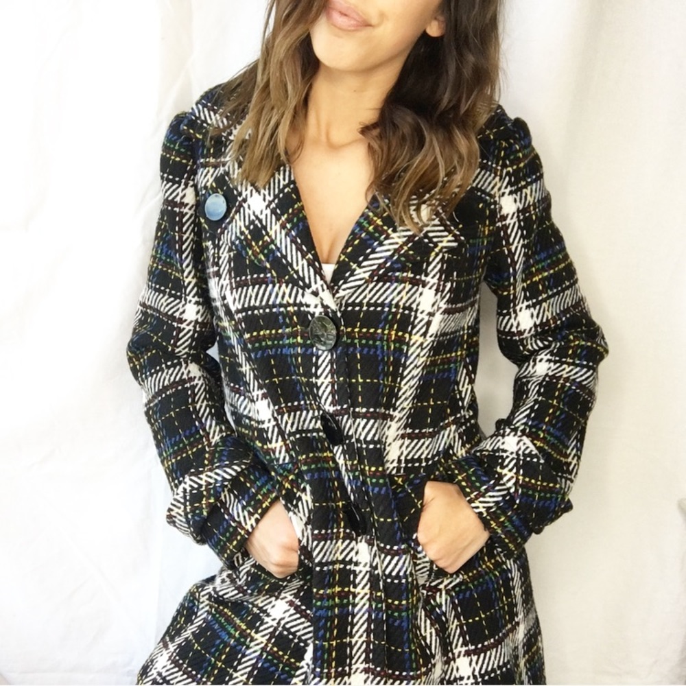 LIKE NEW • Kensie • Multicolored Plaid Pea Coat